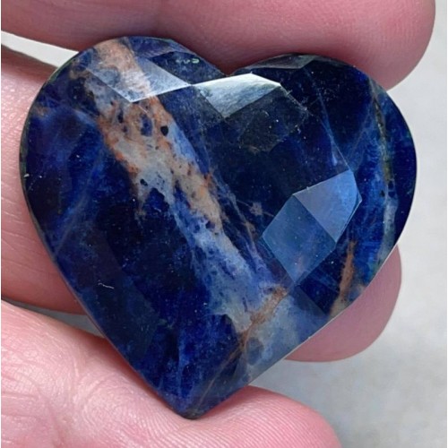 Heart 32x33mm Faceted Sodalite Cabochon 07