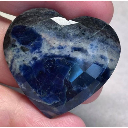 Heart 34x37mm Faceted Sodalite Cabochon 09