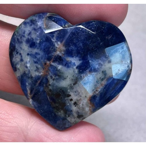 Heart 34x37mm Faceted Sodalite Cabochon 11