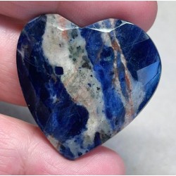 Heart 33x34mm Faceted Sodalite Cabochon 14
