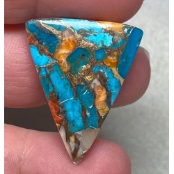Triangle 31x25mm Spiny Oyster Turquoise Cabochon 16