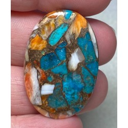 Oval 36x24mm Spiny Oyster Turquoise Cabochon 20