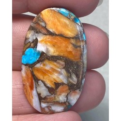 Oval 37x22mm Spiny Oyster Turquoise Cabochon 26