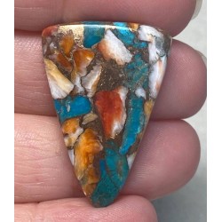 Triangle 33x23mm Spiny Oyster Turquoise Cabochon 30