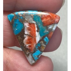 Triangle 28x26mm Spiny Oyster Turquoise Cabochon 33