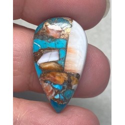 Teardrop 27x15mm Spiny Oyster Turquoise Cabochon 47