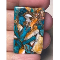 Rectangle 36x23mm Spiny Oyster Turquoise 02