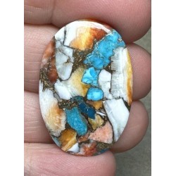 Oval 33x22mm Spiny Oyster Turquoise Cabochon 52