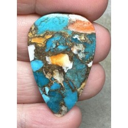 Teardrop 37x23mm Spiny Oyster Turquoise Cabochon 53