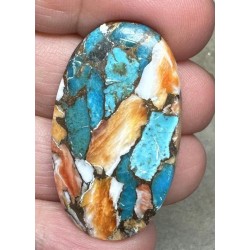 Oval 39x22mm Spiny Oyster Turquoise Cabochon 71