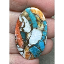 Oval 39x22mm Spiny Oyster Turquoise Cabochon 74