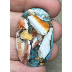 Oval 39x24mm Spiny Oyster Turquoise Cabochon 76