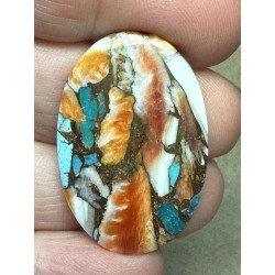 Oval 36x23mm Spiny Oyster Turquoise Cabochon 81