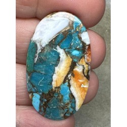 Oval 39x23mm Spiny Oyster Turquoise Cabochon 84