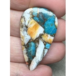 Teardrop 40x22mm Spiny Oyster Turquoise Cabochon 85