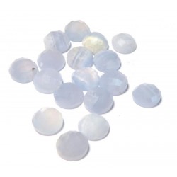 Single Round 6mm Faceted Blue Lace Agate Cabochon