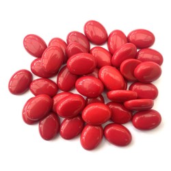Single Oval 18mm Long Red Coral Cabochon