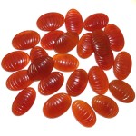 Single Oval 32mm Long Carved Onyx Pumpkin Cabochon