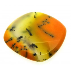 Rectangle 33x31mm Sunset Coloured Dendritic Opal Cabochon 07