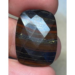 Rectangle 25x19mm Faceted Tiger Iron Cabochon 26