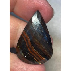 Teardrop 32x22mm Faceted Tiger Iron Cabochon 27
