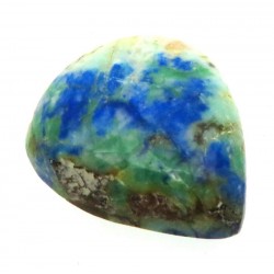 Teardrop 23x20mm Turquoise with Azurite Cabochon 02