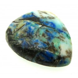 Teardrop 27x22mm Turquoise with Azurite Cabochon 06