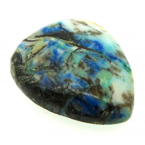 Teardrop 27x22mm Turquoise with Azurite Cabochon 06