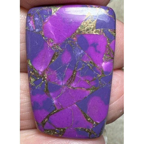 Freeform 33x22mm Purple Kingman Turquoise in Bronze Cabochon 06