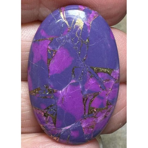 Oval 34x22mm Purple Kingman Turquoise in Bronze Cabochon 07