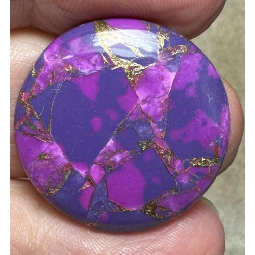 Round 26x26mm Purple Kingman Turquoise in Bronze Cabochon 08