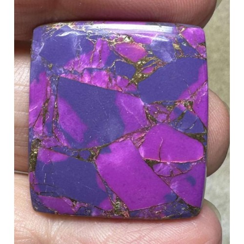 Rectangle 27x25mm Purple Kingman Turquoise in Bronze Cabochon 09