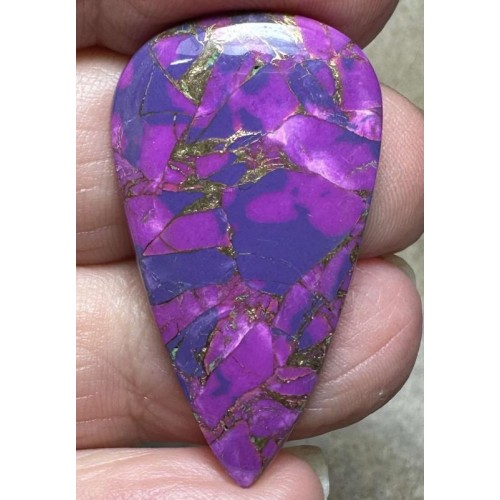 Teardrop 37x20mm Purple Kingman Turquoise in Bronze Cabochon 13