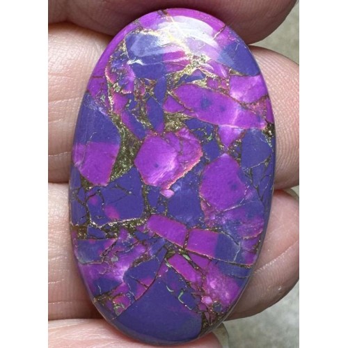 Oval 34x20mm Purple Kingman Turquoise in Bronze Cabochon 22