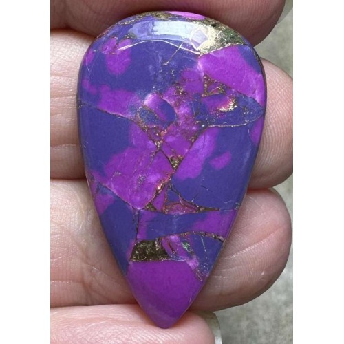 Teardrop 34x20mm Purple Kingman Turquoise in Bronze Cabochon 23