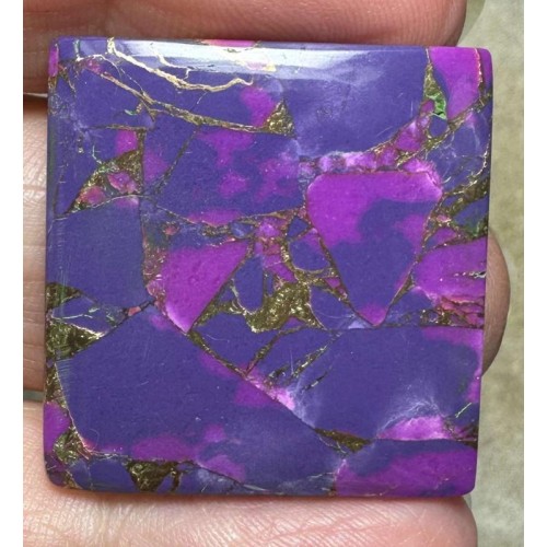 Rectangle 29x28mm Purple Kingman Turquoise in Bronze Cabochon 29