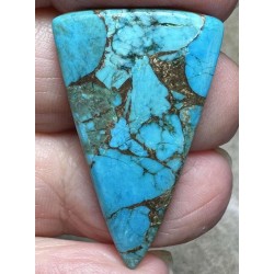 Triangle 36x21mm Kingman Turquoise in Bronze Cabochon 01