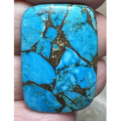 Rectangle 31x21mm Kingman Turquoise in Bronze Cabochon 08