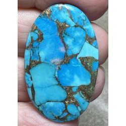 Oval 38x23mm Kingman Turquoise in Bronze Cabochon 11