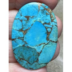 Oval 37x25mm Kingman Turquoise in Bronze Cabochon 14