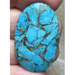 Oval 38x24mm Kingman Turquoise in Bronze Cabochon 19