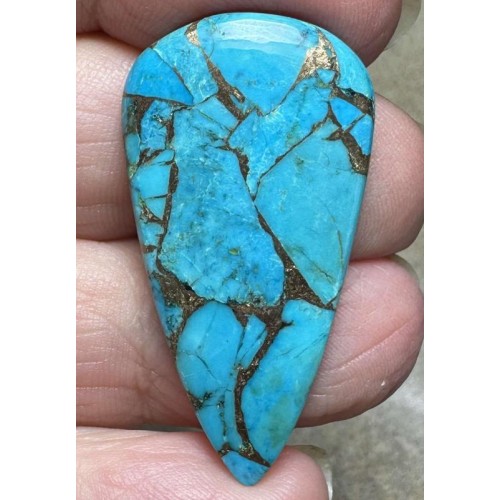 Teardrop 38x19mm Kingman Turquoise in Bronze Cabochon 20