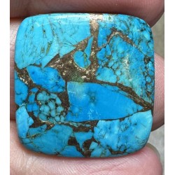 Rectangle 24x23mm Kingman Turquoise in Bronze Cabochon 22