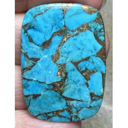 Rectangle 37x26mm Kingman Turquoise in Bronze Cabochon 23