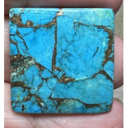 Square 26x26mm Kingman Turquoise in Bronze Cabochon 24