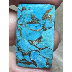 Rectangle 31x18mm Kingman Turquoise in Bronze Cabochon 27