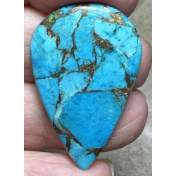 Teardrop 38x24mm Kingman Turquoise in Bronze Cabochon 29