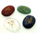 Carved Oval Gemstone Earth Air Fire Water Cabochon Set