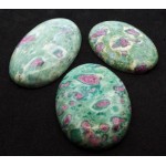 Single Oval 30mm to 40mm Long Ruby Fuchsite Cabochon